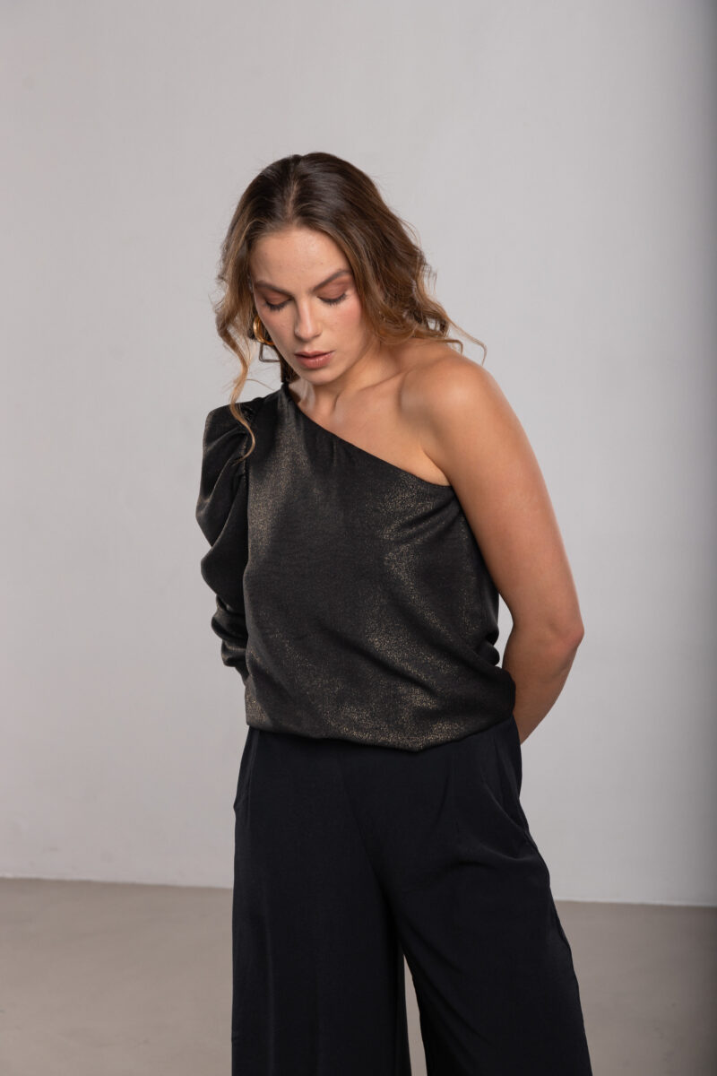 Blusa Paula Brillo Negro